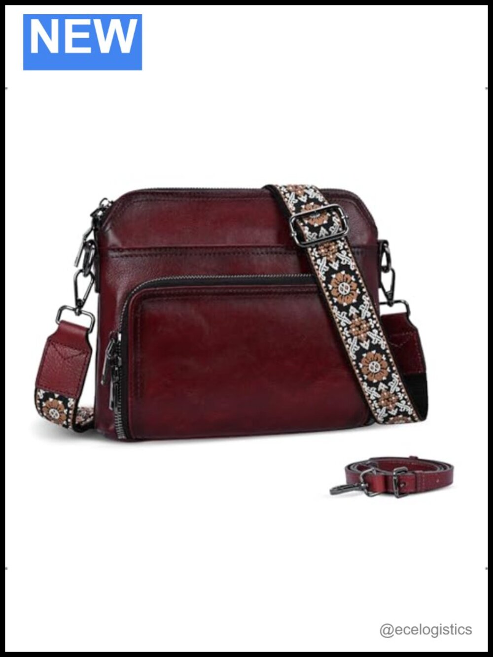 Genuine Leather Crossbody Hobo Shoulder Bag with RFID Blocking Pockets